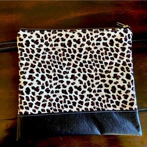 Animal print vinyl make up/accessories bag
